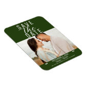 Modern Emerald Green Save the Date Wedding Photo Magneet (Rechterzijde)