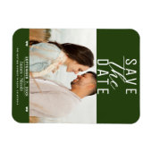 Modern Emerald Green Save the Date Wedding Photo Magneet (Horizontaal)