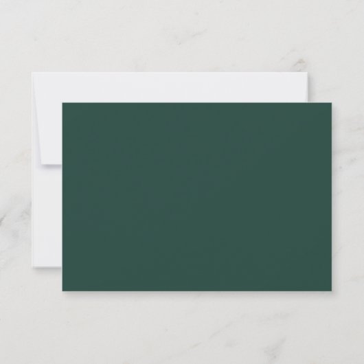 Modern Emerald Green Script Wedding RSVP Kaartje (Achterkant)
