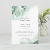 Modern Emerald Green Silver Agate Wedding Invite Bedankkaart (Staand voorkant)