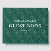 Modern Emerald Green & Silver Arch Gastenboek (Voorkant)