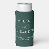 Modern Emerald Green Stylish Wedding Custom Beer Seltzer Blikjeskoeler (Seltzer Voorkant)
