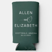 Modern Emerald Green Stylish Wedding Custom Beer Seltzer Blikjeskoeler (Voorkant)