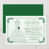 Modern Emerald Green trouwjurk Vrijgezellenfeest Kaart (Voorkant / Achterkant)