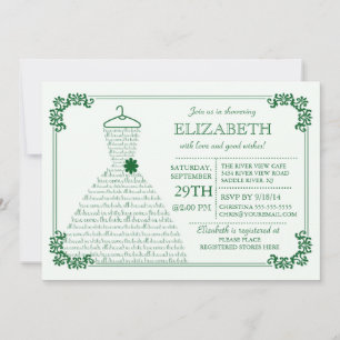 Modern Emerald Green trouwjurk Vrijgezellenfeest Kaart