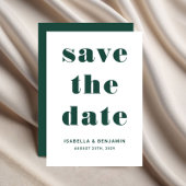 Modern Emerald Green Typography Wedding Save The Date