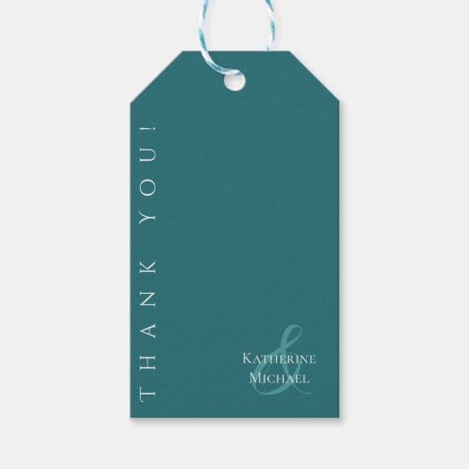 Modern Emerald Green-Wedding Dank je wel- Cadeaulabel (Voorkant)