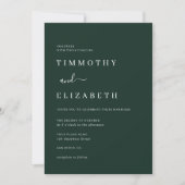 Modern Emerald Green Wedding Invitation Kaart (Voorkant)