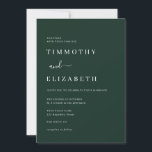Modern Emerald Green Wedding Invitation Kaart<br><div class="desc">Meer moderne huwelijksuitnodigingen in de kleine Bayleigh-winkel!</div>