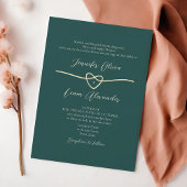 Modern Emerald Green Wedding Invitation Kaart
