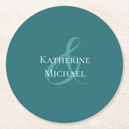 Modern Emerald Green Wedding Paper Onderzetter (Voorkant)