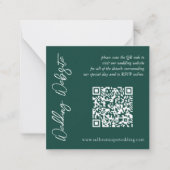 Modern Emerald Green Wedding Website Notitiekaartje (Voorkant)