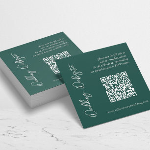 Modern Emerald Green Wedding Website Notitiekaartje