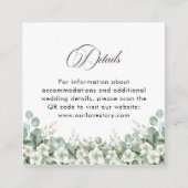 Modern Emerald Greenery QR Code Trouwdetails Informatiekaartje (Voorkant)