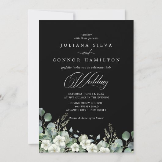 Modern Emerald Greenery Uitnodiging voor een bruil (Voorkant)