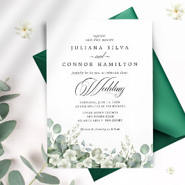 Modern Emerald Greenery Uitnodiging voor een bruil
