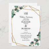 Modern Emerald Greenery Wedding Anniversary  Kaart (Voorkant / Achterkant)