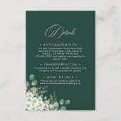 Modern Emerald Greenery Wedding Details Informatiekaartje (Voorkant)