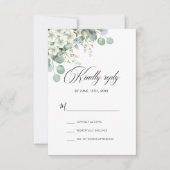 Modern Emerald Greenery Wedding RSVP Kaartje (Voorkant)
