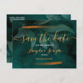 modern emerald groen en verlaat Save the Date Post Briefkaart (Voorkant / Achterkant)