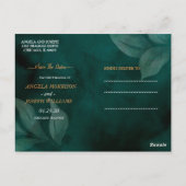 modern emerald groen en verlaat Save the Date Post Briefkaart (Achterkant)