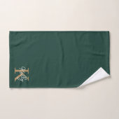 Modern Emerald Groen Goud Monogram Script Bad Handdoek (Handdoek)