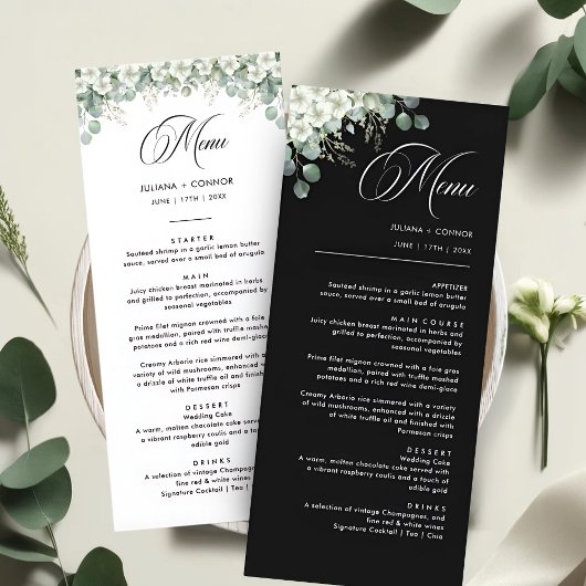 Modern Emerald Groen Huwelijksmenu Menu