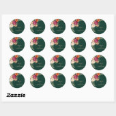 Modern Emerald groen rustieke bloemen herfst bruil Ronde Sticker (Vel)