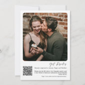 Modern Emerald Groen Vrijgezellenfeest QR Code Fot Kaart (Achterkant)