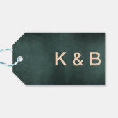 Modern Emerald Groen Zwart Elegant Bruiloft Cadeaulabel (Achterkant Horizontaal)