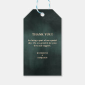 Modern Emerald Groen Zwart Elegant Bruiloft Cadeaulabel (Voorkant)