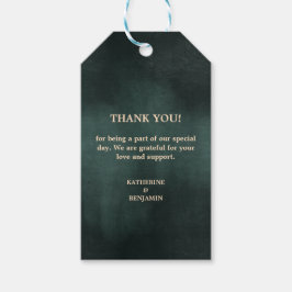 Modern Emerald Groen Zwart Elegant Bruiloft Cadeaulabel