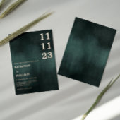 Modern Emerald Groen Zwart Elegant Bruiloft Folie Uitnodiging