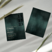 Modern Emerald Groen Zwart Elegant Bruiloft Folie Uitnodiging