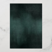 Modern Emerald Groen Zwart Elegant Bruiloft Folie Uitnodiging (Achterkant)