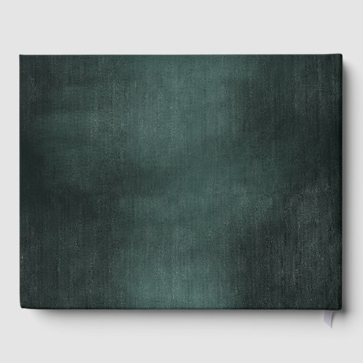 Modern Emerald Groen Zwart Elegant Bruiloft Gastenboek (Achterkant)