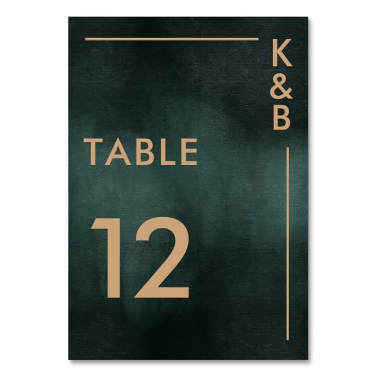 Modern Emerald Groen Zwart Elegant Bruiloft Kaart (Voorkant)