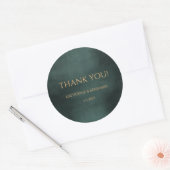 Modern Emerald Groen Zwart Elegant Bruiloft Ronde Sticker (Envelop)