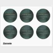 Modern Emerald Groen Zwart Elegant Bruiloft Ronde Sticker (Vel)