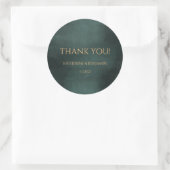 Modern Emerald Groen Zwart Elegant Bruiloft Ronde Sticker (Tas)