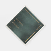 Modern Emerald Groen Zwart Elegant Bruiloft Servet (Hoek)