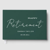 Modern Emerald Happy Retirement Personalized  Gastenboek (Voorkant)