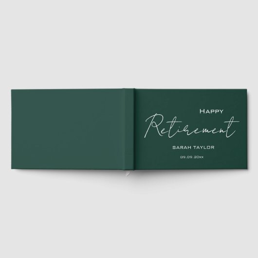 Modern Emerald Happy Retirement Personalized Gastenboek (Volledig)