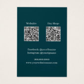 Modern Emerald QR Code Jewelry Business Ketting Visitekaartje (Achterkant)