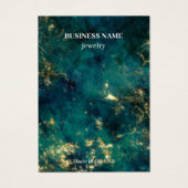 Modern Emerald QR Code Jewelry Business Ketting Visitekaartje (Voorkant)