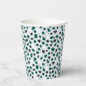 Modern Emerald Terrazzo Pattern Papieren Bekers (Achterkant)