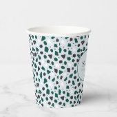 Modern Emerald Terrazzo Pattern Papieren Bekers (Rechts)