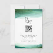 Modern Emerald Waterverf Wedding RSVP (Voorkant)