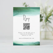 Modern Emerald Waterverf Wedding RSVP Kaartje (Staand voorkant)