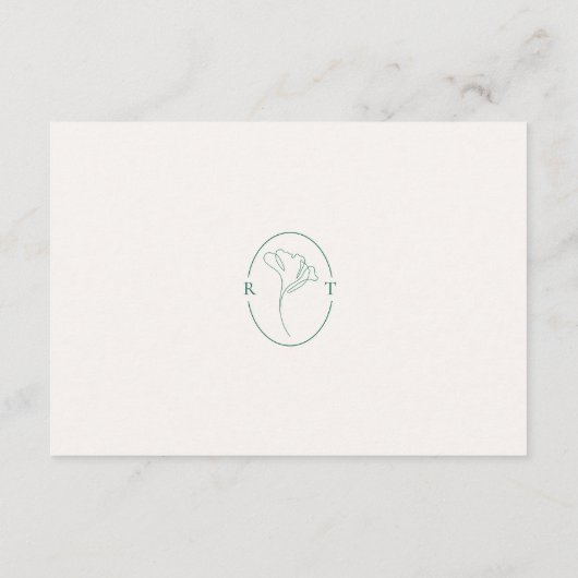 Modern Emerald Wedding Website Enclosure Card Informatiekaartje (Achterkant)